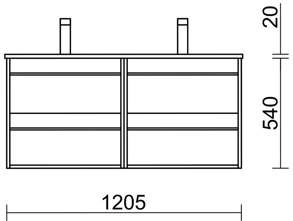 Muebles Resh badkamermeubel 120cm zonder kraangaten wit mat