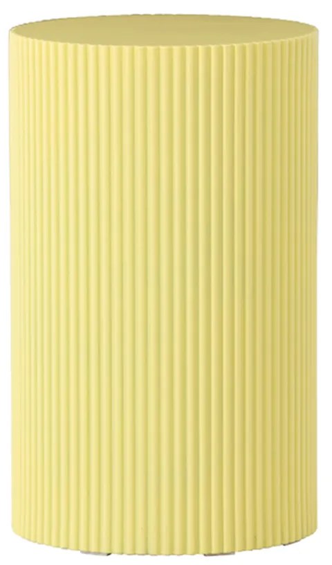 Geribbelde Bijzettafel Geel - 31 X 31cm.