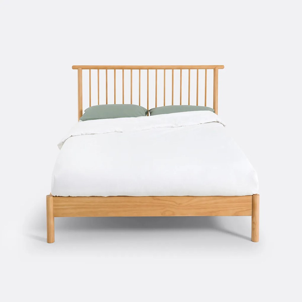 Bed in massief dennenhout met lattenbodem, Mora