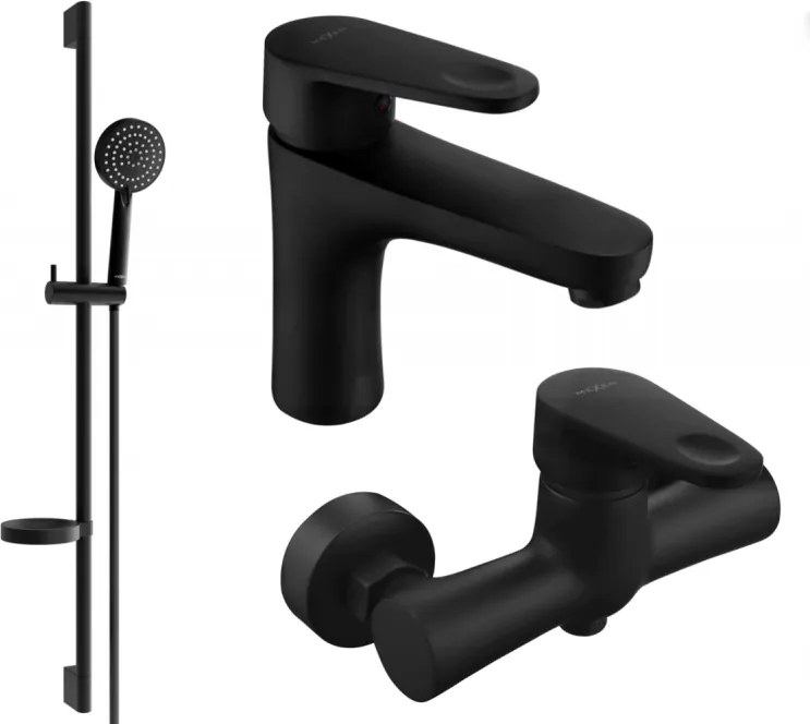 Mexen Kama DS75 douchekraanset, zwart - 72504DS75-70