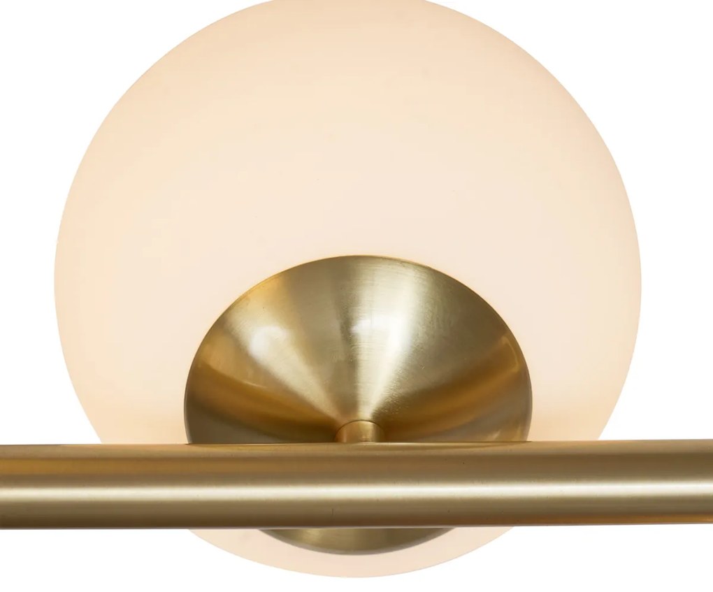 Eettafel / Eetkamer Hotel Chique hanglamp goud met opaal wit glas 6-lichts - MonacoHotel chique G9 bol / globe / rond Binnenverlichting Lamp