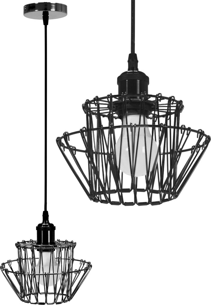 Hangende Plafondlamp APP941-1CP Set Zwart 36cm