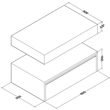 SaniGoods Mila badmeubel 80cm licht eiken zonder waskom