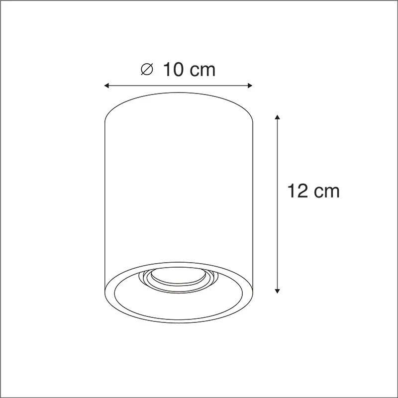 Landelijke plafondspot beton rond - Deep