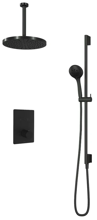 Hotbath Cobber IBS23GN inbouwdouche met 3s handdouche, 30cm plafondbuis, 30cm hoofddouche en glijstang geborsteld nikkel