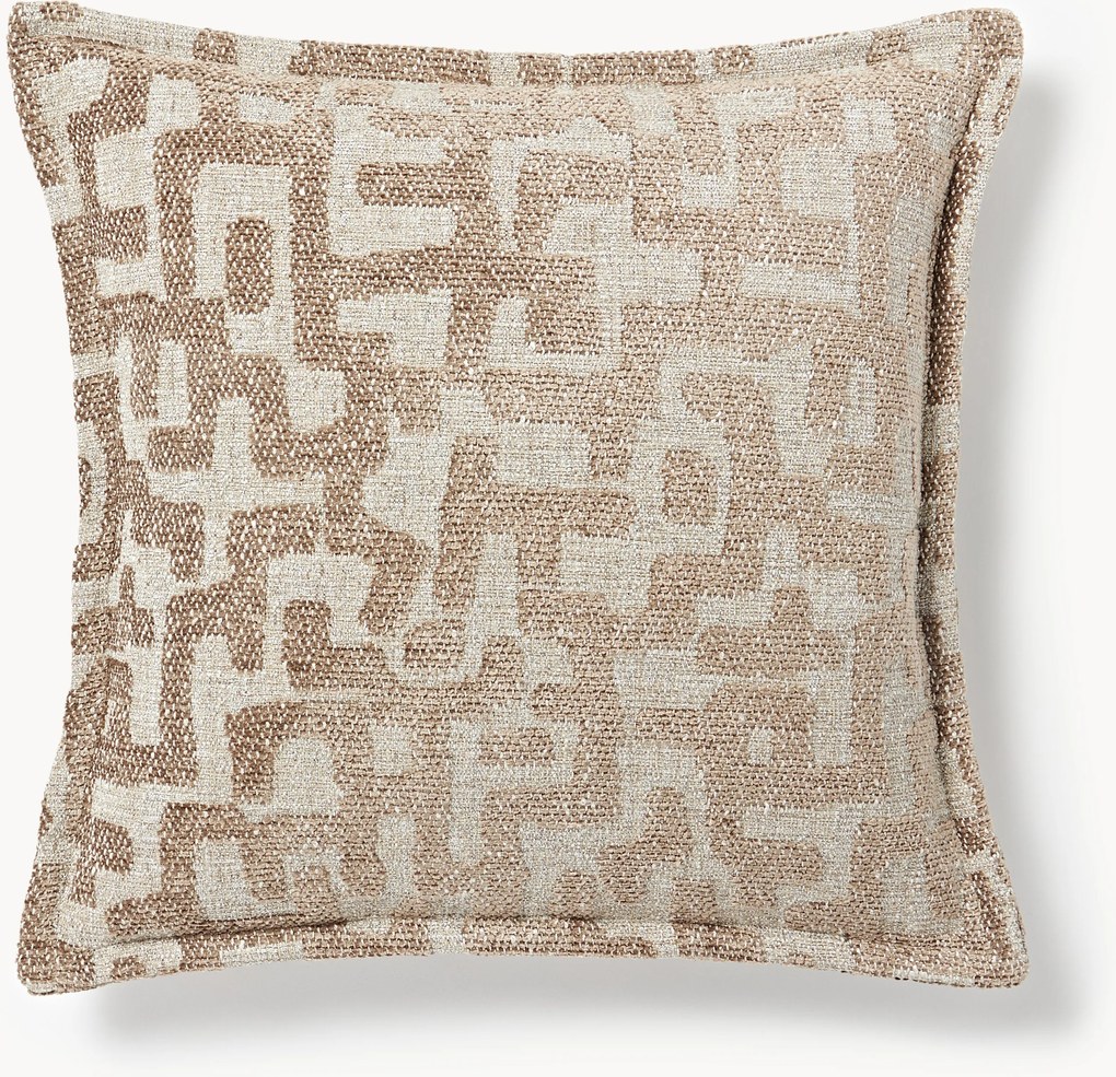 Viscose kussen Contia met ingeweven jacquard patroon