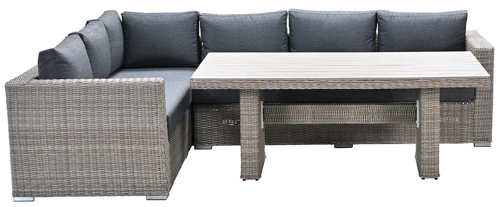 Garden Impressions Tennessee lounge dining set links 3-delig vintage willow - texfiber