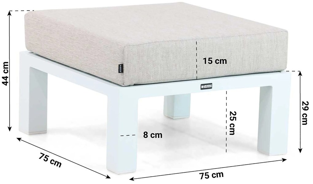 Hoek loungeset 5 personen Aluminium Wit  Lifestyle Garden Furniture Luca