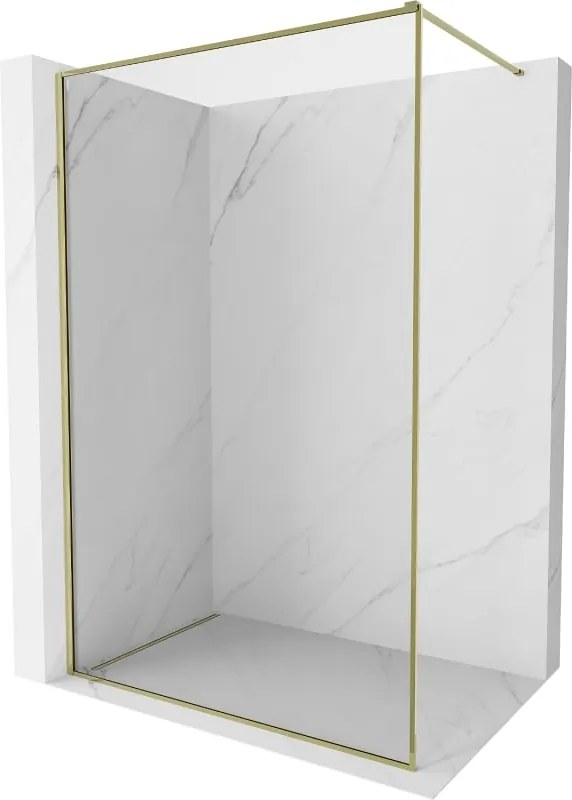 Mexen Kioto-XF douchewand Walk-in met frame 90 x 202 cm, transparant 10 mm, goud - 800-090-104-50-00-X