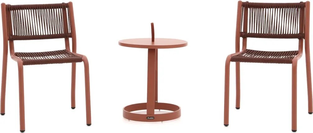 Bistro- en balkonset Manifesto  | 2 personen aluminium | Tuinset stapelbaar | 3-delig | Kees Smit Tuinmeubelen