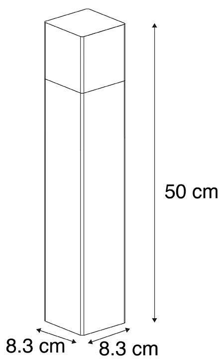 Buiten paaltje zwart opaal glas 50 cm grondpin en kabelmof - Denmark Modern E27 IP44 Buitenverlichting