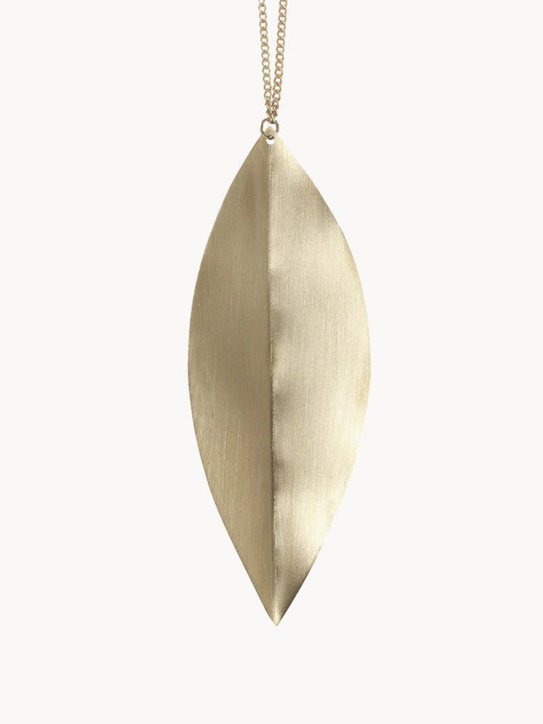 Kerstboomhangers Leaf van messing, 4-delig