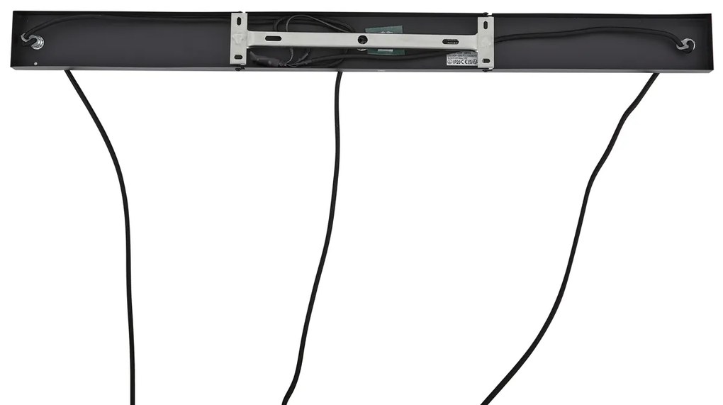 Design hanglamp zwart met regenboog glas langwerpig 3-lichts - Mallon