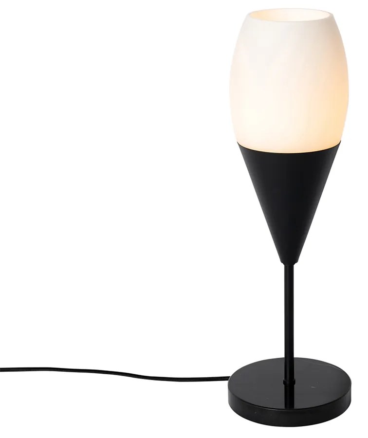 Moderne tafellamp zwart met opaal glas - Drop Modern E27 Binnenverlichting Lamp