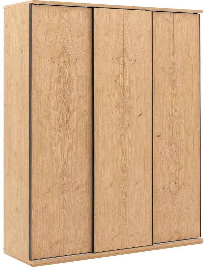 Goossens Excellent Kledingkast Wood, 180 cm breed, 223 cm hoog, 3 hout schuifdeuren