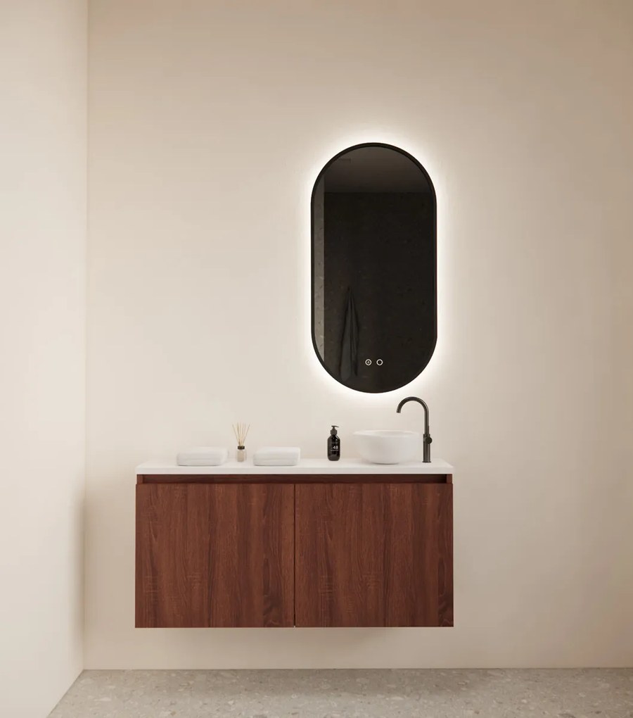 Gliss Design Echo toiletmeubel 100cm choco eiken met toppaneel wit mat