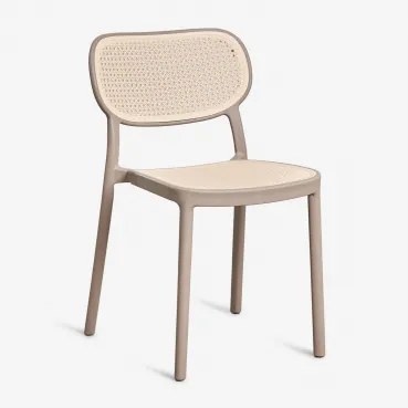 Set Van 4 Stapelbare Tuinstoelen In Polypropyleen Omara Moka Bruin - Sklum