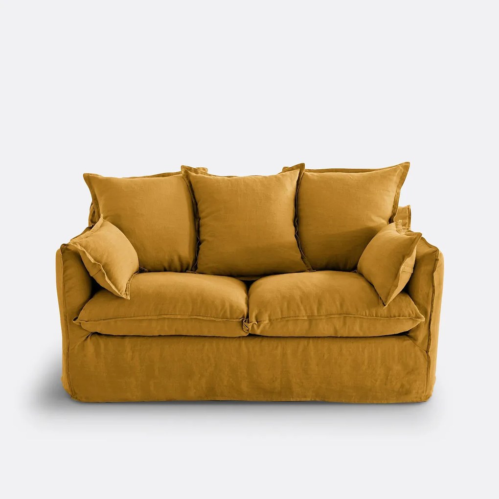 Bankhoes in gekreukt linnen Odna