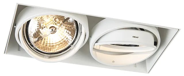 Set van 6 Grote Inbouwspot wit draai- en kantelbaar AR111 Trimless 2-lichts - Oneon QR111 / AR111 / G53 Binnenverlichting Lamp