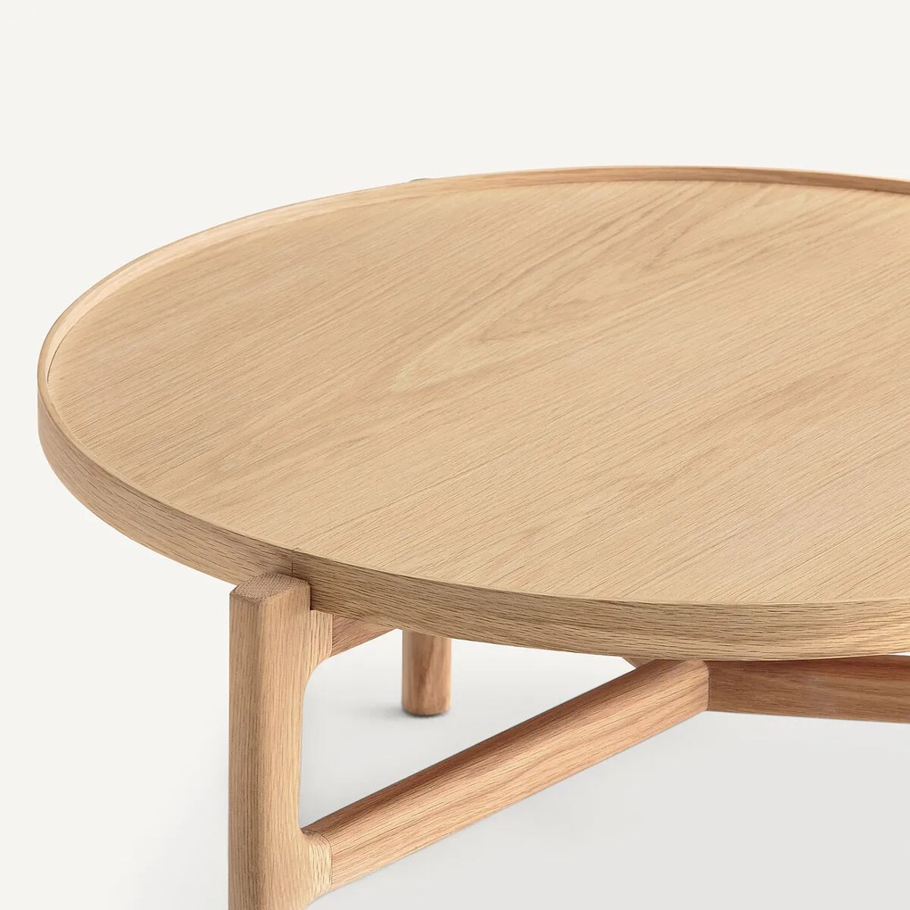 Salontafel, diameter 74 cm, eikenfineer, Aly