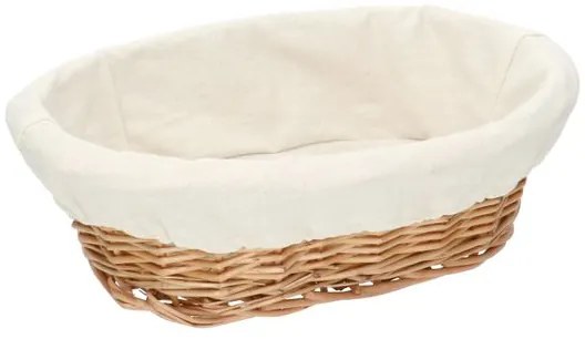 Broodmandje met voering, gebroken wit, 30,5 x 19 x 8 cm