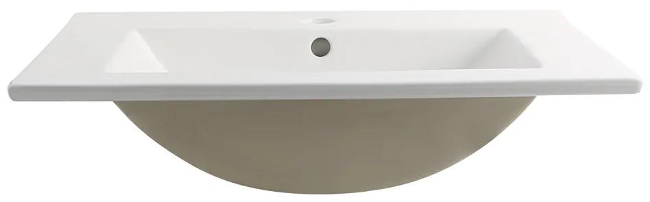 Fontana Latina keramische wastafel 60cm met kraangat wit glans