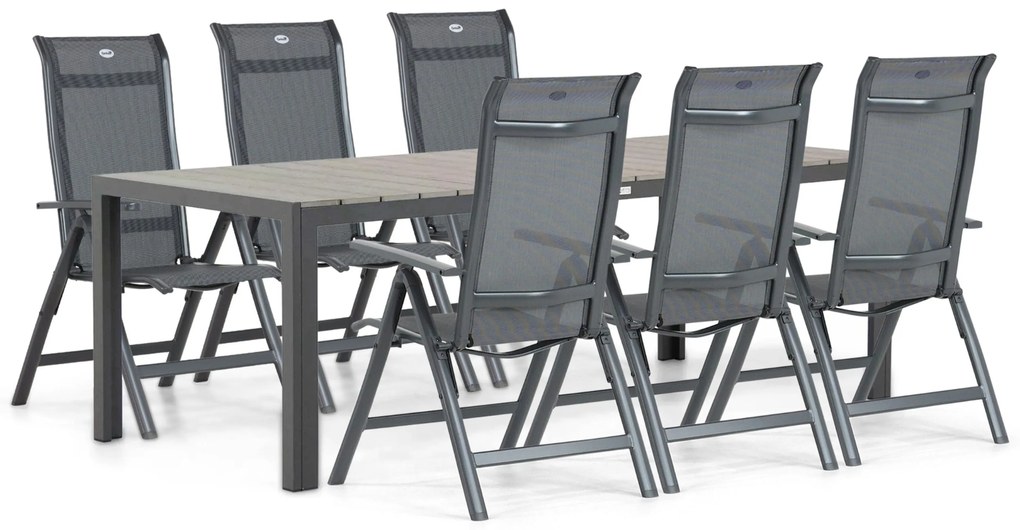 Tuinset 6 personen 217 cm Aluminium/textileen Grijs Hartman Alice/Young