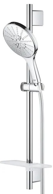 GROHE Rainshower Smartactive 150 Glijstangset - 60cm - ronde handdouche - 3 straalsoorten - gladde doucheslang - met zeepschaal - chroom 26592000