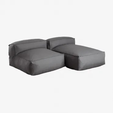 Modulaire 2-delige Chaise Longue Dojans Gris Granito - Sklum