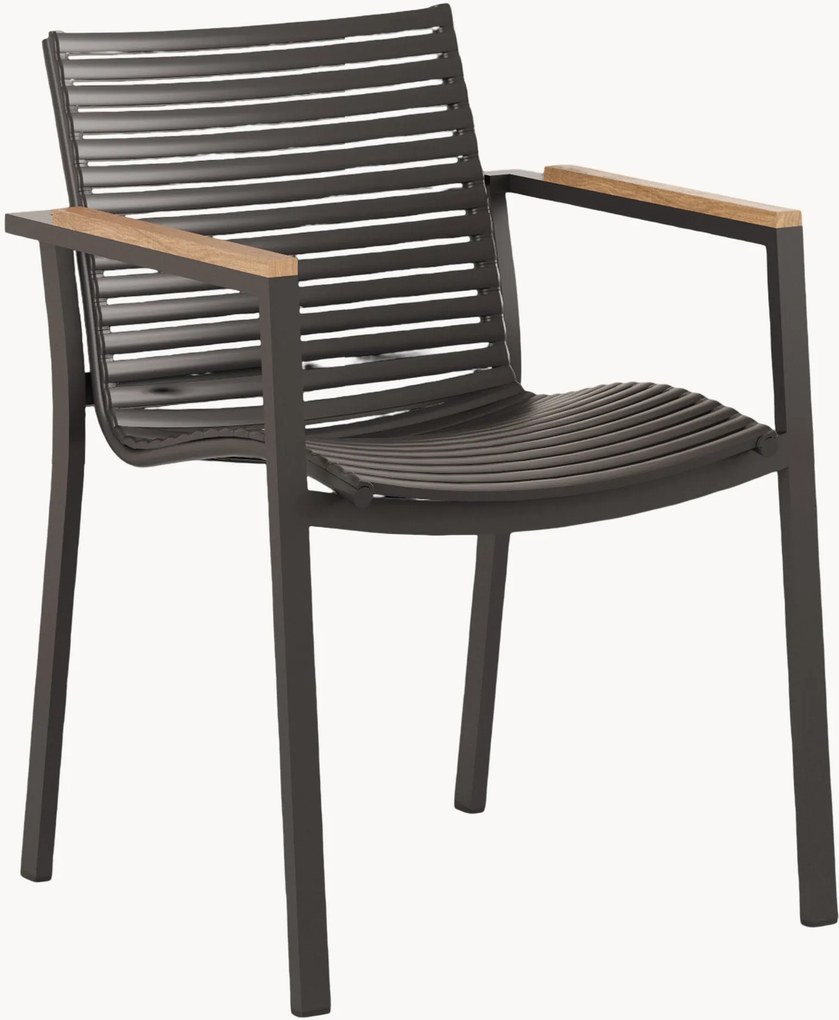 Stapelbare tuinstoel Mood met teakhouten armleuningen