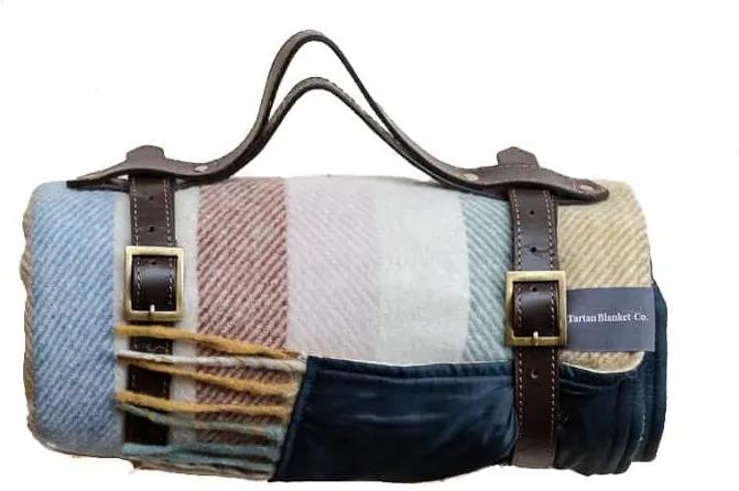 The Tartan Blanket Company - Picknickkleed Wol - Beige/Blauw