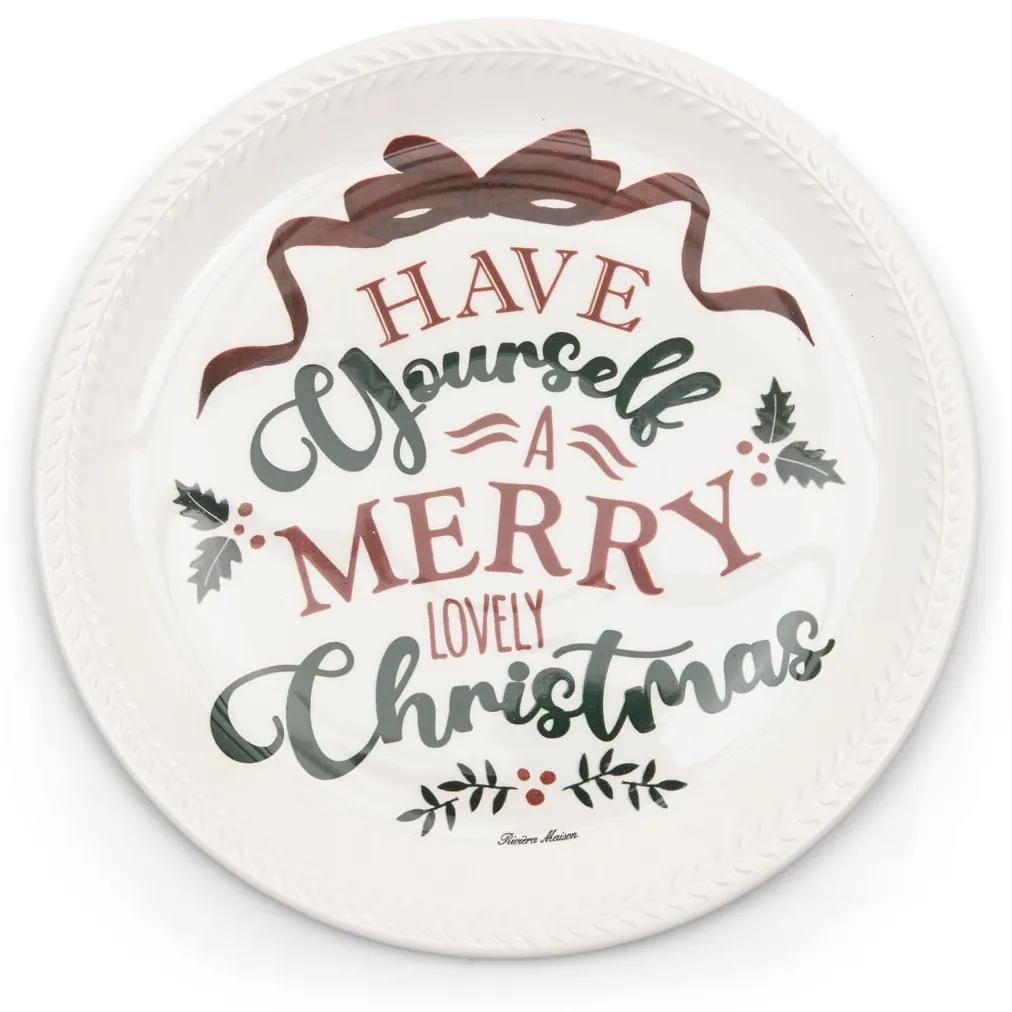 sjaal Lodge Interpreteren Rivièra Maison - RM Classic Christmas Serving Plate - Kleur: wit | BIANO
