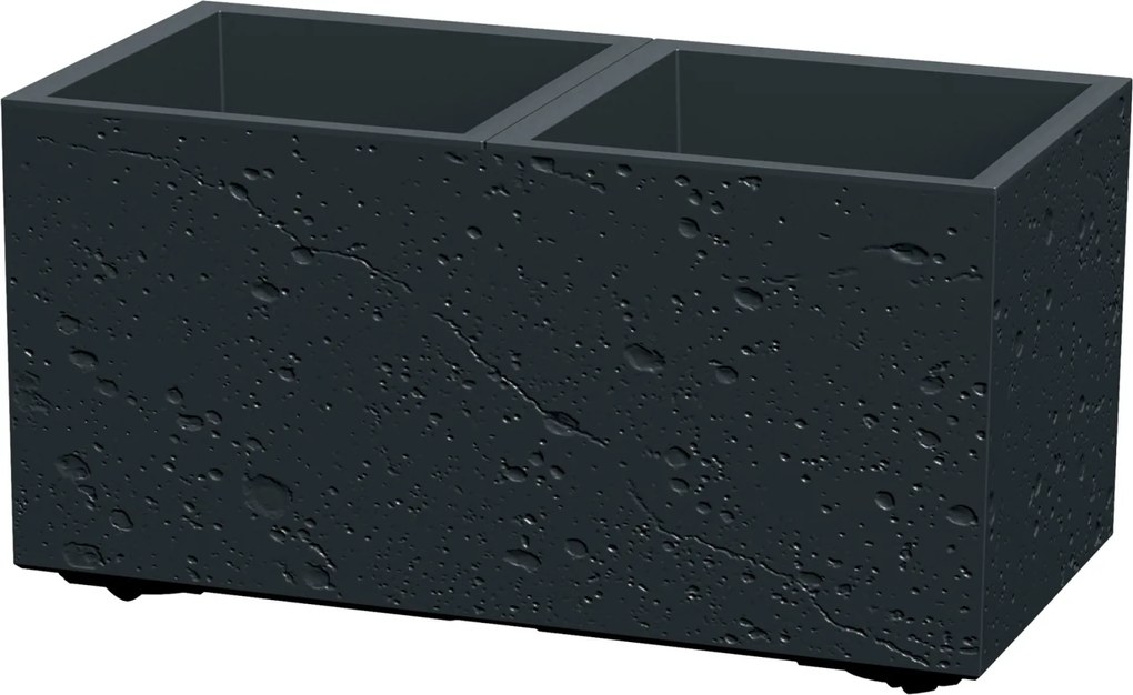 Prosperplast Sierra Case Beton Effect Plantenbak - 57,7 x 28,8 x 29 cm - Zwart Beton