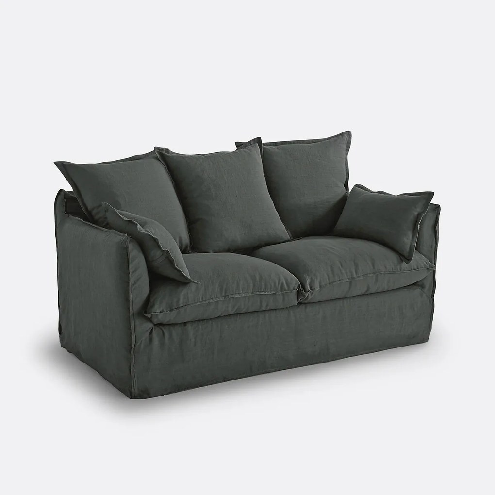 Bankhoes in gekreukt linnen Odna