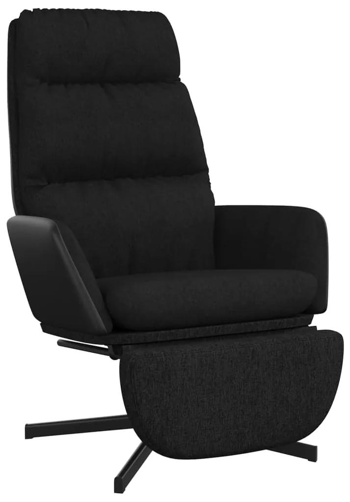 vidaXL Relaxstoel met voetensteun stof zwart