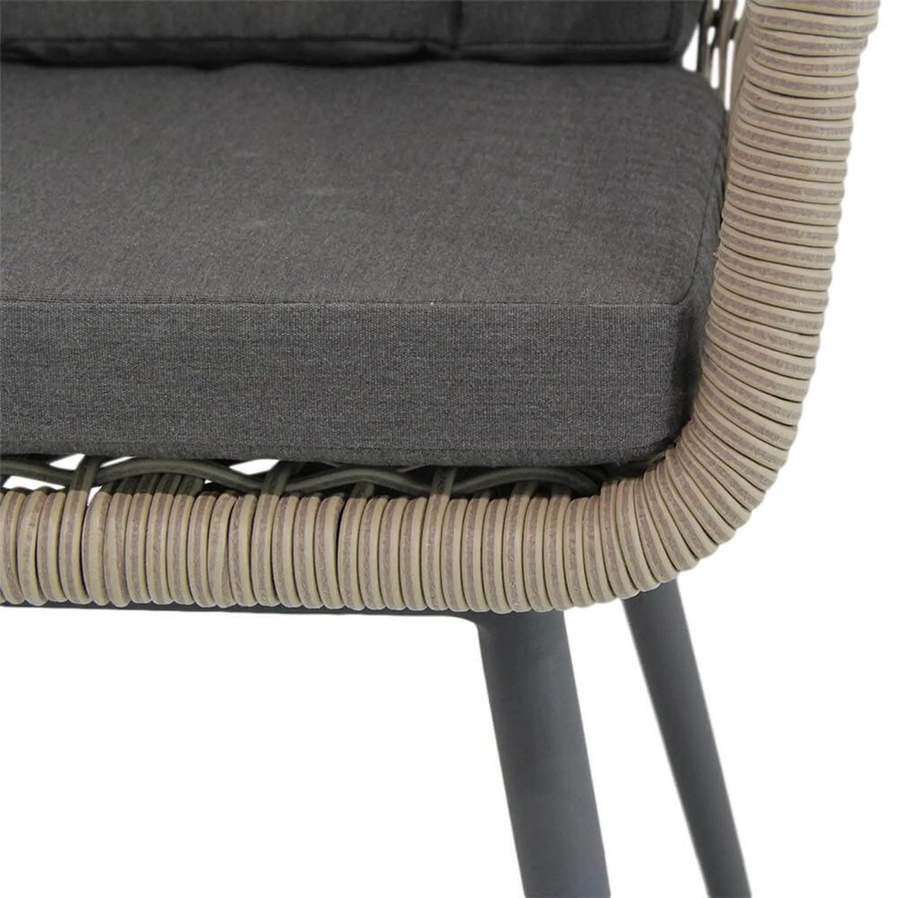 Tuinset Ronde Tuintafel 6 personen 140 cm Rope Taupe Lifestyle Garden Furniture Western/Graniet