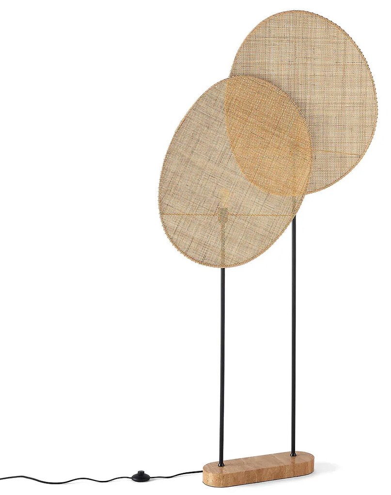 Rotan vloerlamp, Canopée, ontwerp door Emmanuel Gallina