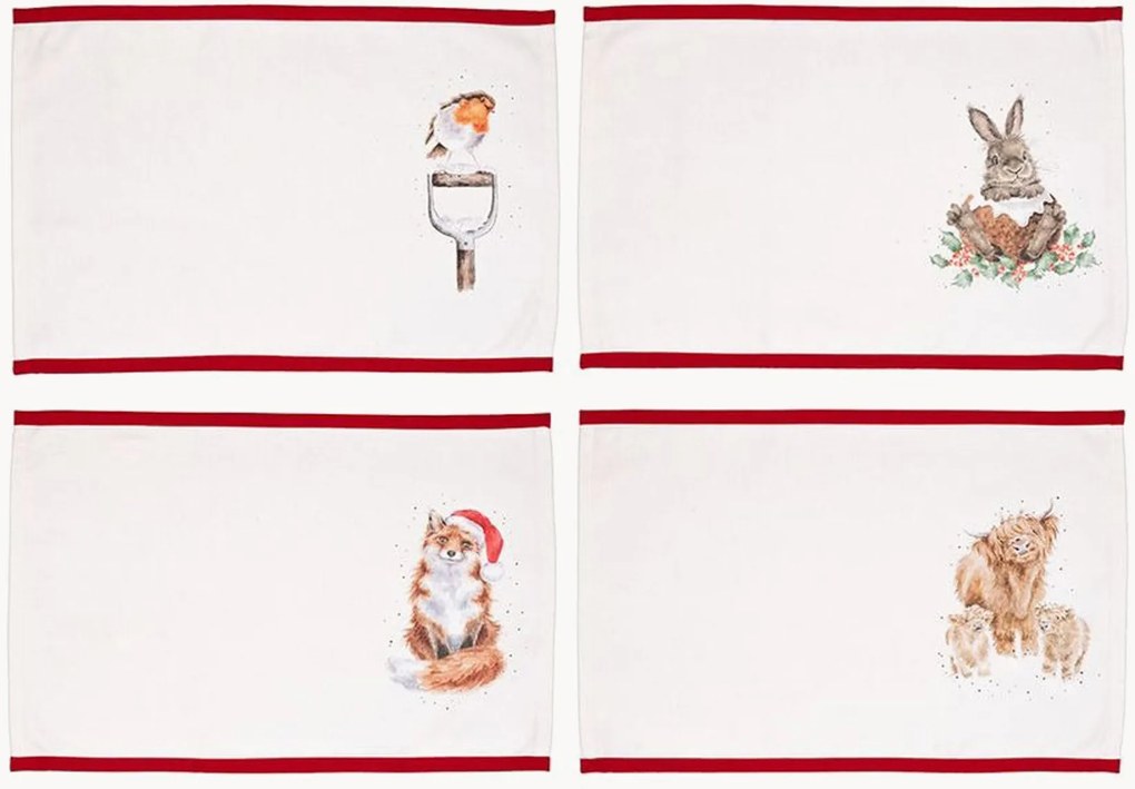 Placemats Frost-Kissed Friends, 4-delig