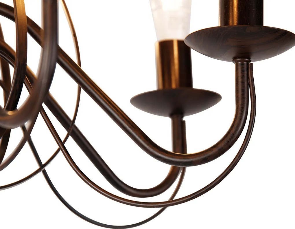 Smart kroonluchter roestbruin 8-lichts incl. Wifi B35 - Giuseppe