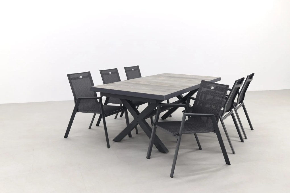 Hartman Napoli/Ottowa 205-265x100 cm. - 7-delige stapelbare tuinset