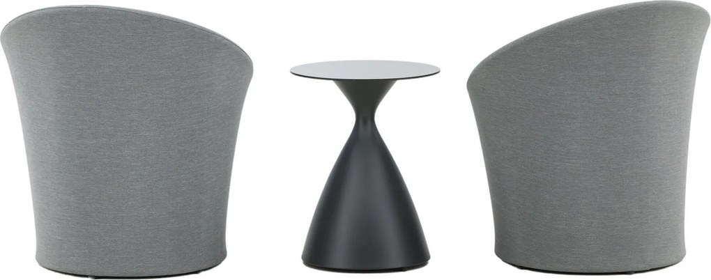 The Outsider Lounge/Balkon Set- Luuk - Zwart/Grijs - Tafel - 2 Kussens - The Outsider
