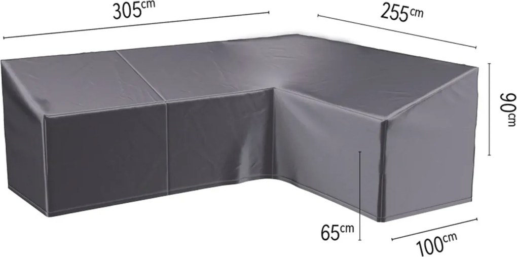 Platinum AeroCover Loungebankhoes L-vorm - 305x255x100xH65/90 cm - Rechts