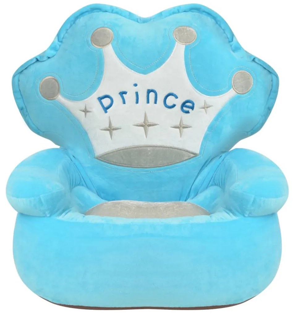 vidaXL Kinderstoel prins pluche blauw