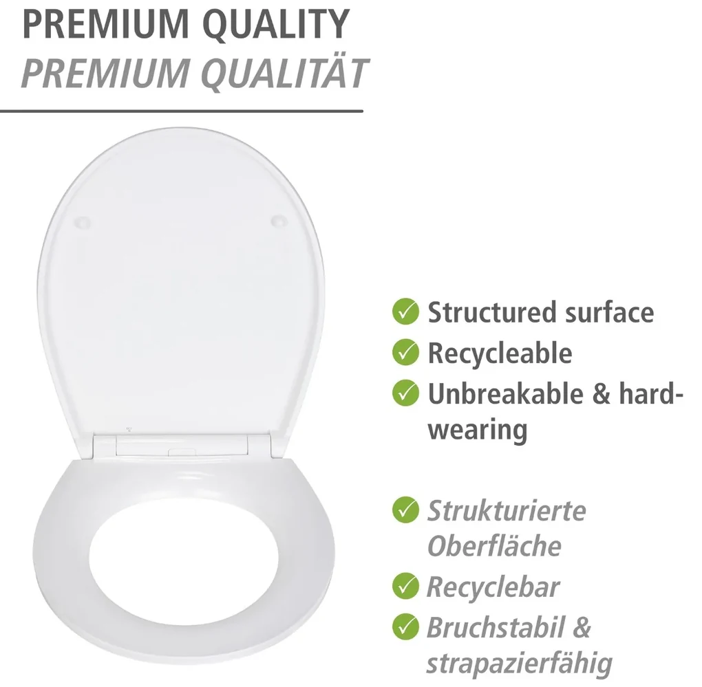Wenko Embossed softclose toiletzitting Slate Rock