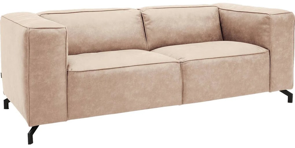 Goossens Bank Calvin beige, micro leer, 2,5-zits, modern design