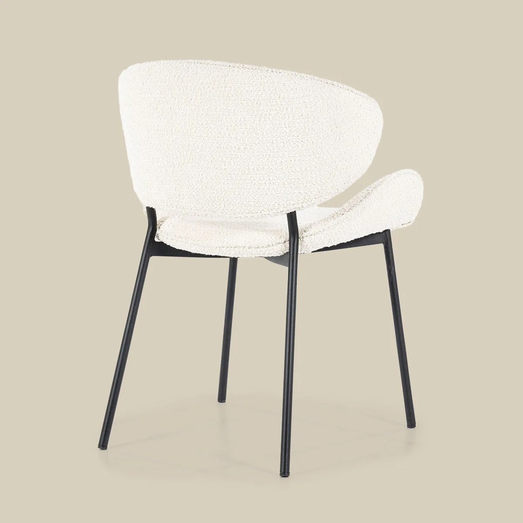 Boucle Eetkamerstoel Ronde Rug Beige