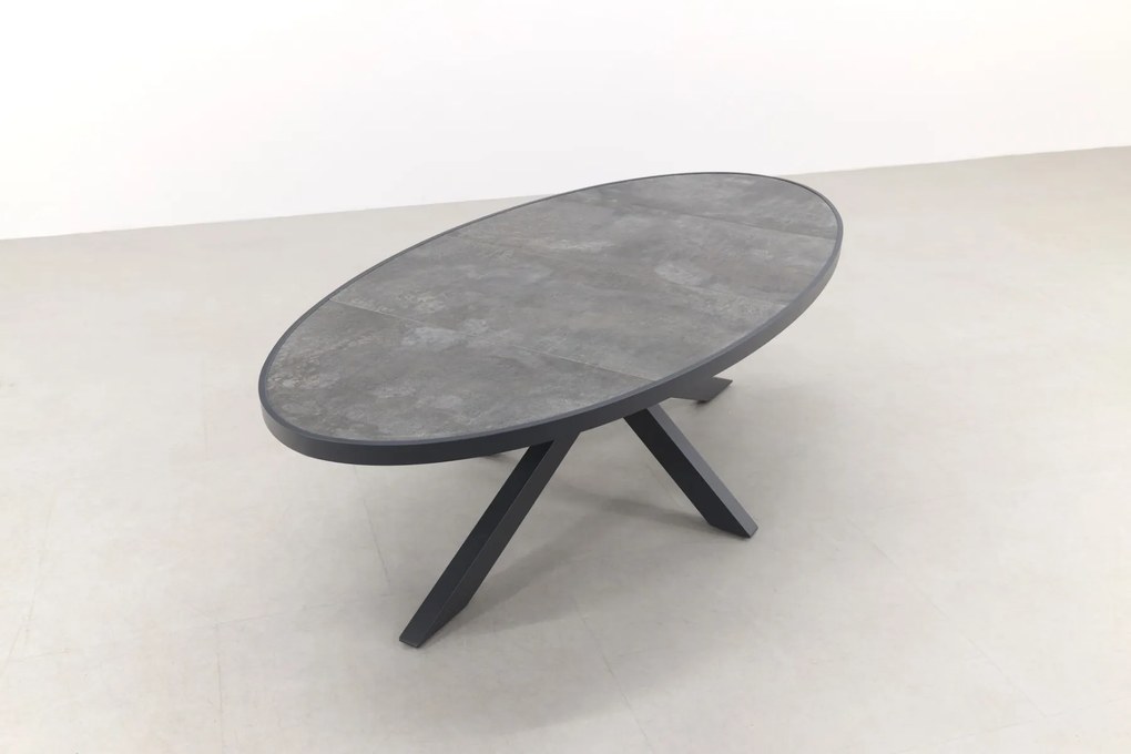 Silva tuintafel antraciet/keramiek - Ovaal - 240x115 cm.