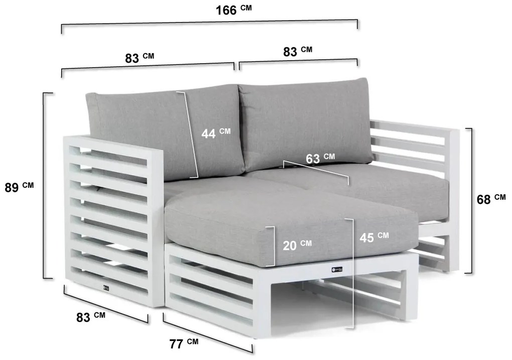 Chaise Loungeset 2 personen Aluminium Wit Santika Furniture Santika Jaya