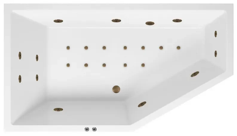 Lambini Designs Florence bubbelbad 160x90cm elektronisch links met 6+4+2 hydrojets en 12 aerojets rose goud