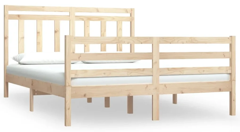 vidaXL Bedframe massief hout 135x190 cm 4FT6 Double